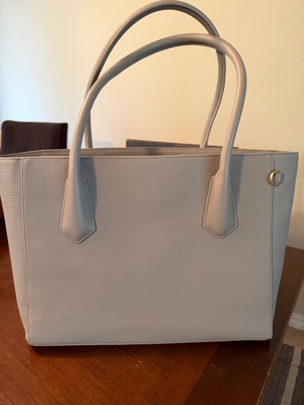 Dagne Dover Structured Tote in Light Gray